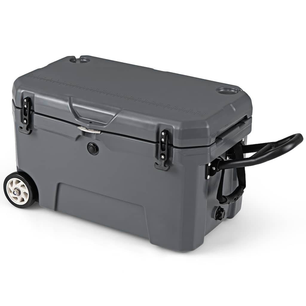 Gymax 52 Quart Portable Hard Cooler w/6-Day Ice Retention Pull Handle