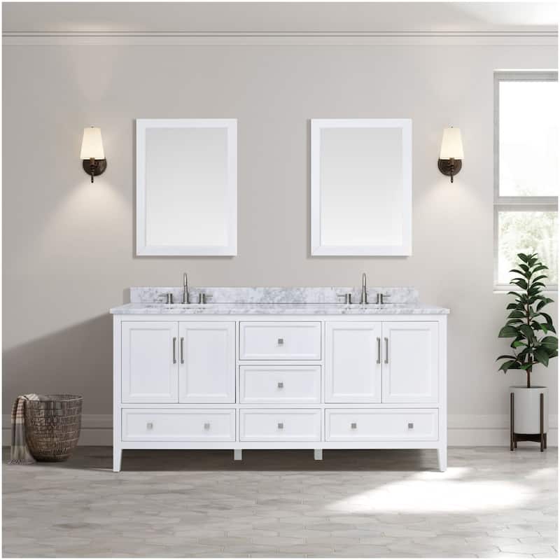 Avanity EVERETTE-V72-WT Everette 72" Double Free Standing Vanity