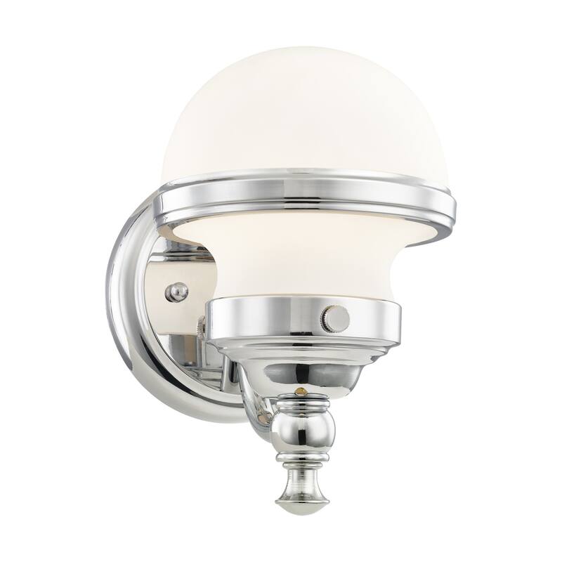 Livex Lighting Oldwick Single Light 8" Tall Bathroom Sconce with White