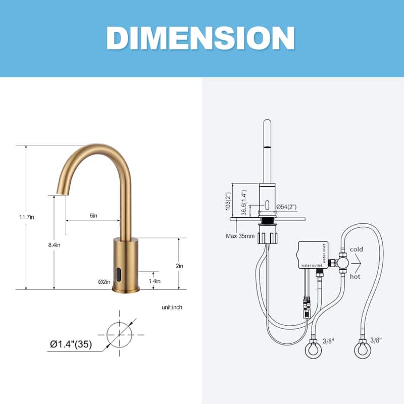 WOWOW Touchless Single Hole Bathroom Faucet