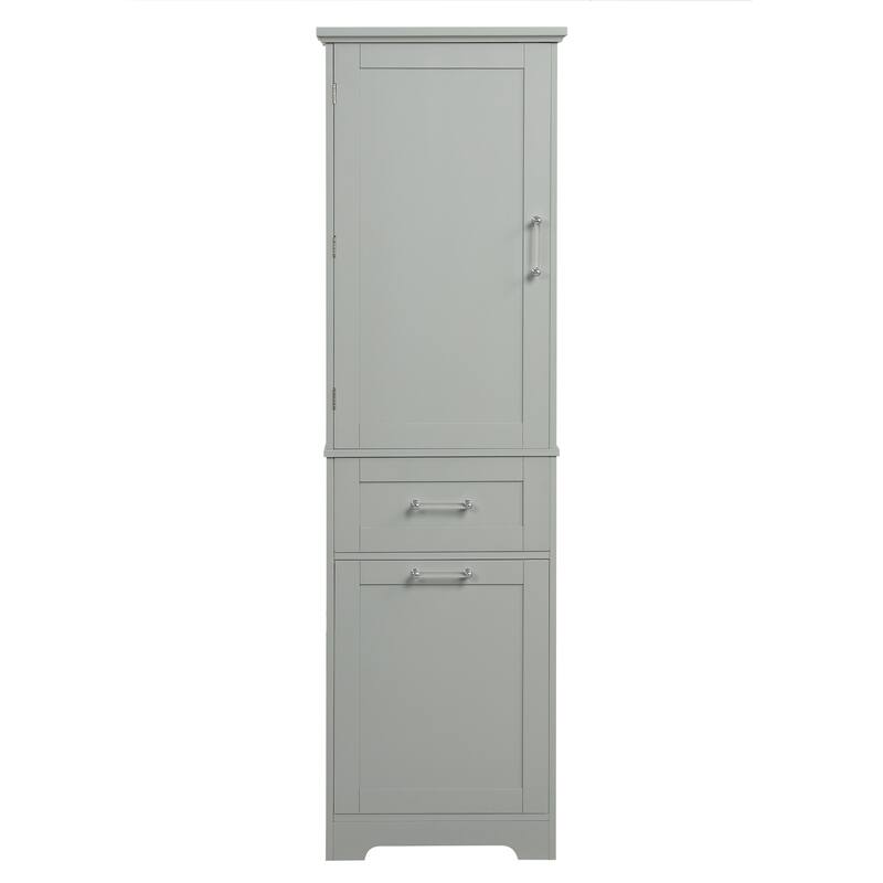 Bathroom Adjustable Storage Cabinet with 2 Different Size Drawers, Living Room Tall Cabinet Kitchen Freestanding Cabinet