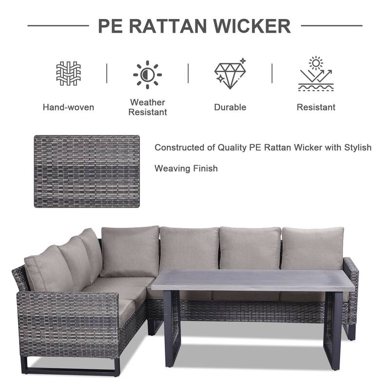 Gymojoy Sectional Sofa High Back Patio Sofa