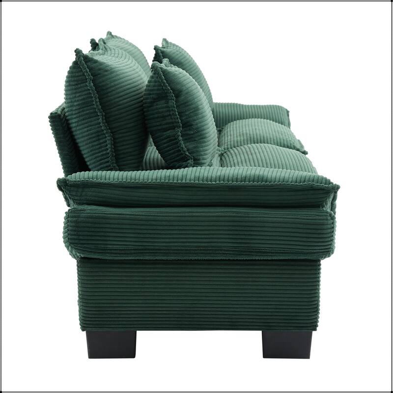 Corduroy Sofa Sleeper with Pillows