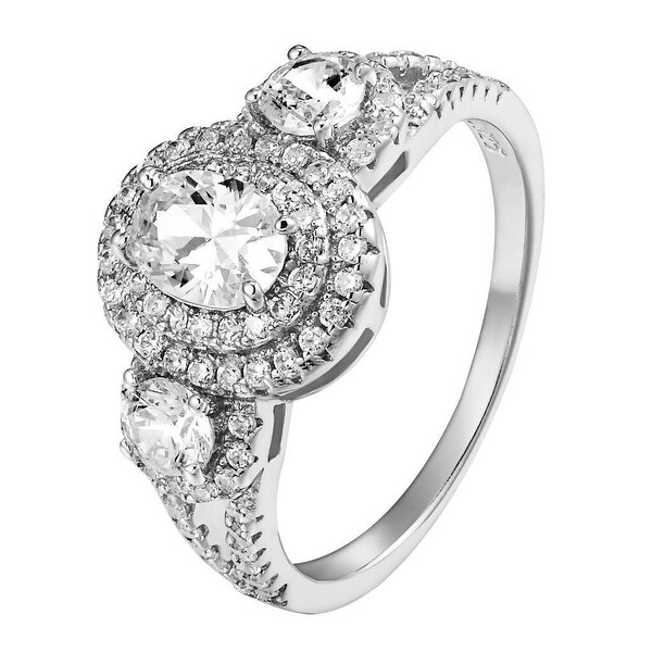 Oval Cut Solitaire Ring Sterling Silver Simulated Diamond Wedding Engagement