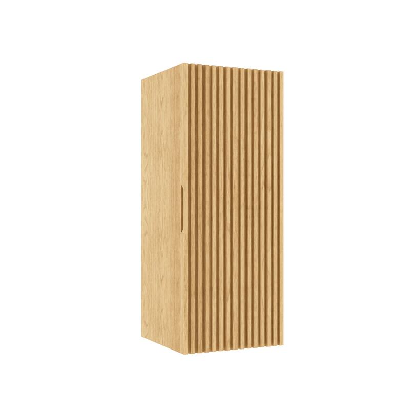 Boi 12" Wall-Mounted Floating Striped Bathroom Vanity Side Cabinet With A Door And A Shelf
