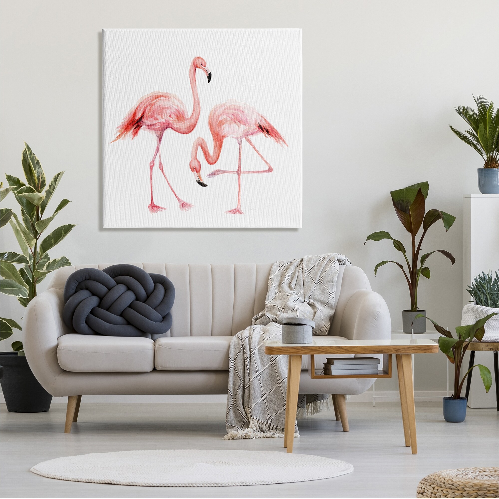 Stupell Industries Bending Knee Flamingo Watercolor Portrait Children's  Nursery Animals Canvas Wall Art - Pink