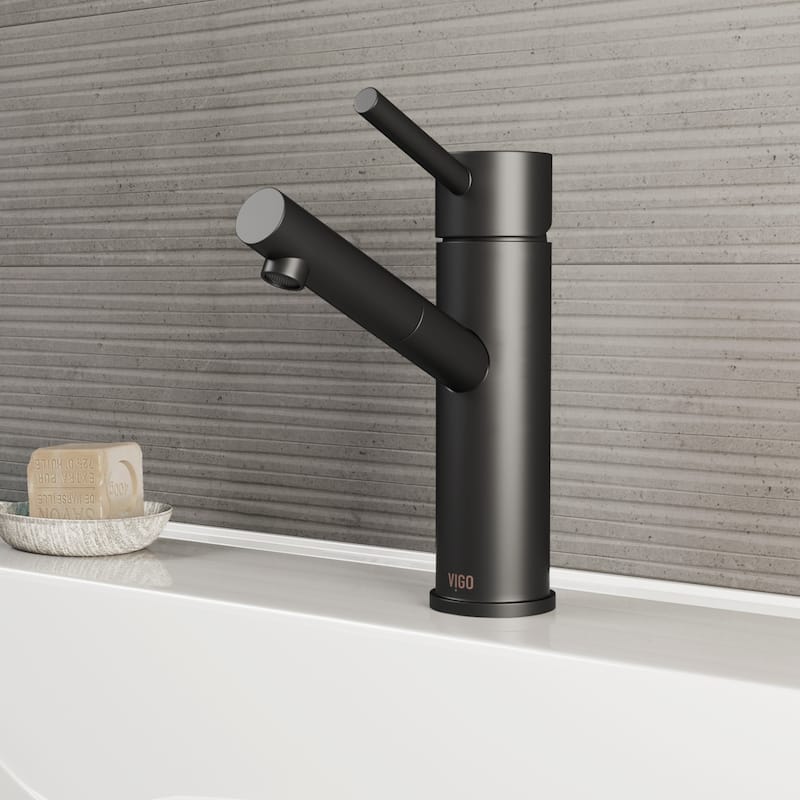 VIGO Noma Single Hole Bathroom Faucet - Faucet - Matte Black