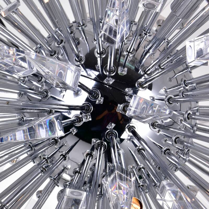 Starburst 20 Light Chandelier With Chrome & Black Finish - Black/Chrome