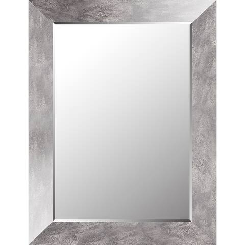 34 x 24 Inch Designer Silver Wall Mirror, Rectangle Modern Industrial Large Long Mirror for Bathroom Entryway Bedroom