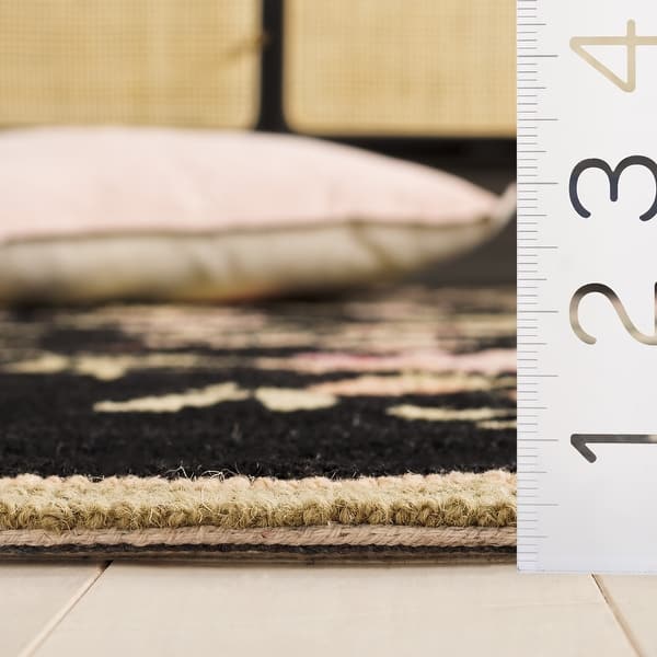 dimension image slide 1 of 2, SAFAVIEH Handmade Chelsea Alexandr Floral French Country Wool Rug