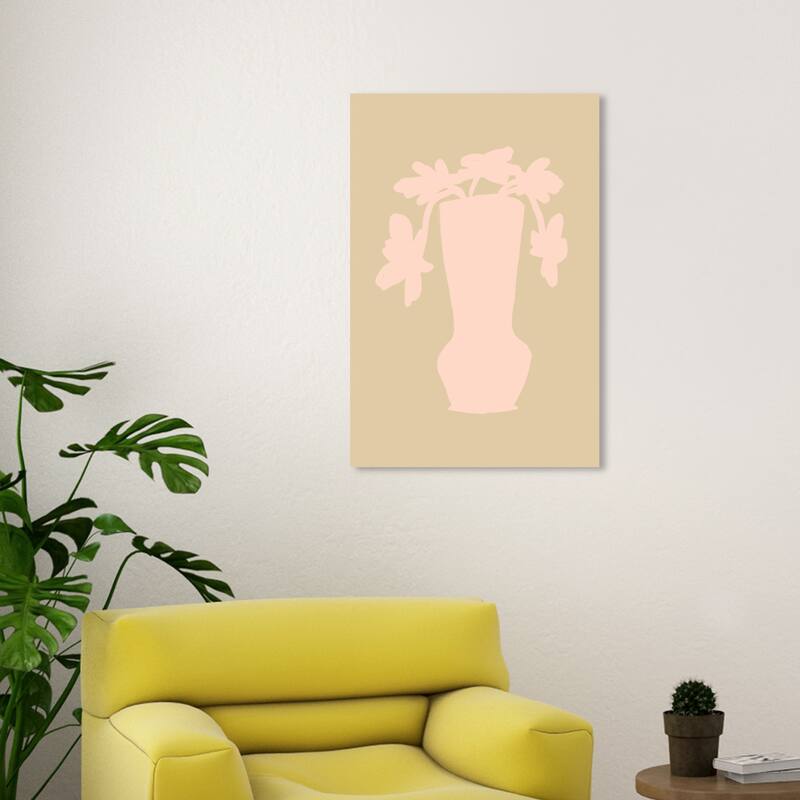 Wynwood Studio Canvas Floral and Botanical Pale Blush Plant Pink and Light Pink Modern & Contemporary Wall Art Canvas Print - 30 x 20