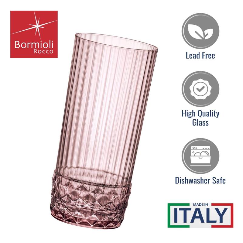 Bormioli Rocco Set of 6 America '20s Long Drink Glasses - 16.25 OZ