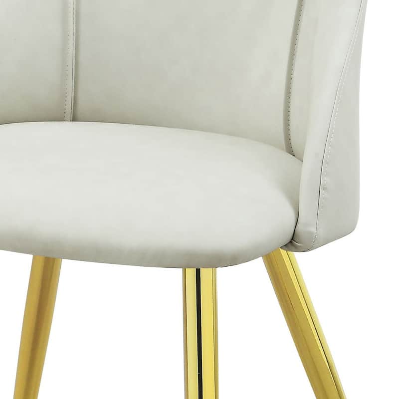 White and Gold Tight Back Side Chairs (Set of 2)