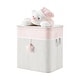 preview thumbnail 10 of 8, Pink/Cream Collapsible Folding Bamboo Kids Plush Laundry Hamper Toy Storage with Liner and Handles - Sleepy Teddy Bear