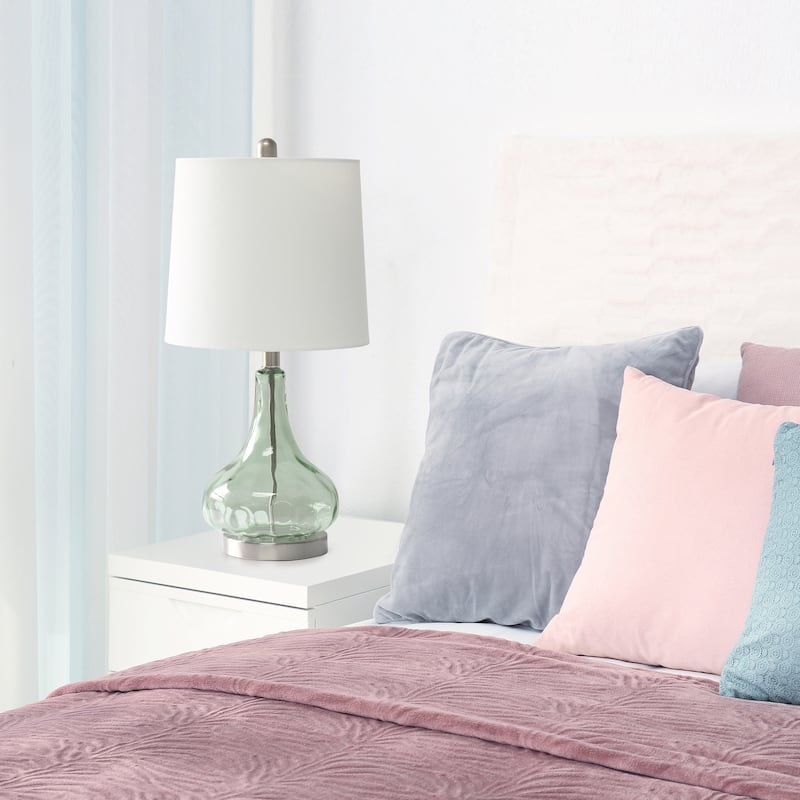 23.25 in. Modern Colored Dimpled Glass Table Lamp