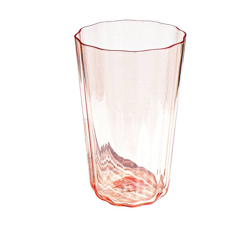 Abode Homewares Simple Scallop Acrylic Drinking Glass - Pink - Set of 6