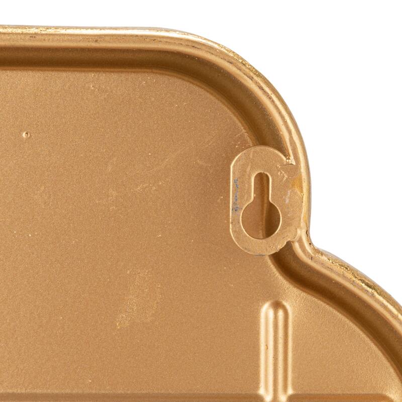 Scalloped Metal Wall Mirror with Vertical or Horizontal Hanging - 14.38"L x 1.0"W x 35.75"H