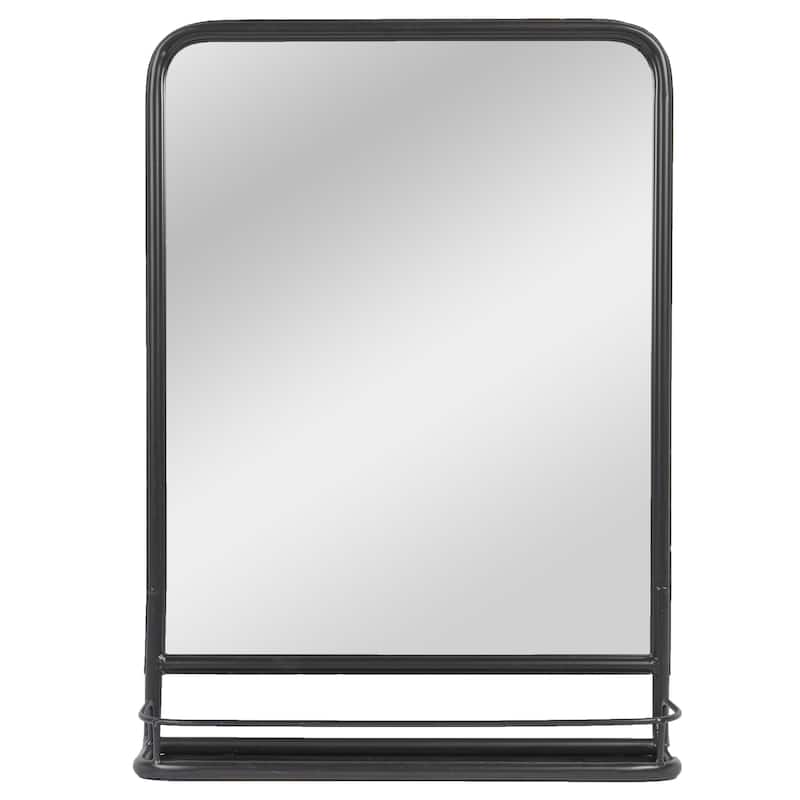 Metal Framed Wall Mirror with Shelf