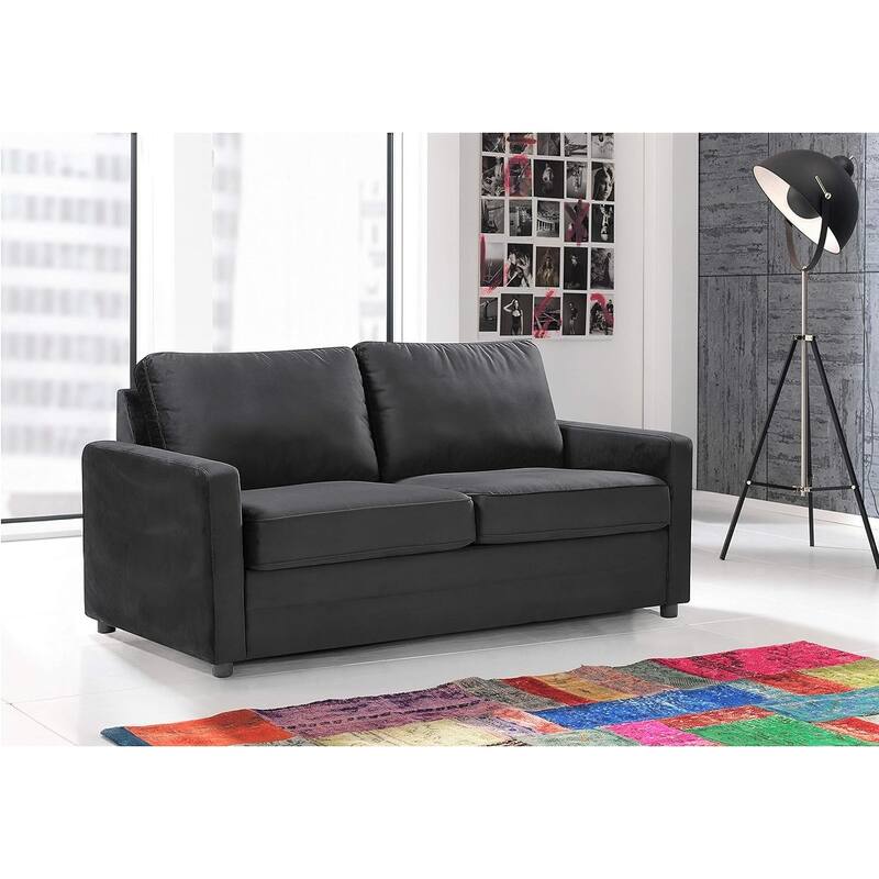 Knightsville Velvet 70 inch Square Arms Sofa Bed