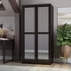preview thumbnail 4 of 13, Palace Imports 100% Solid Wood 2-Sliding Door Wardrobe Armoire with Mirrored, Closed Louvered or Raised Panel Doors
