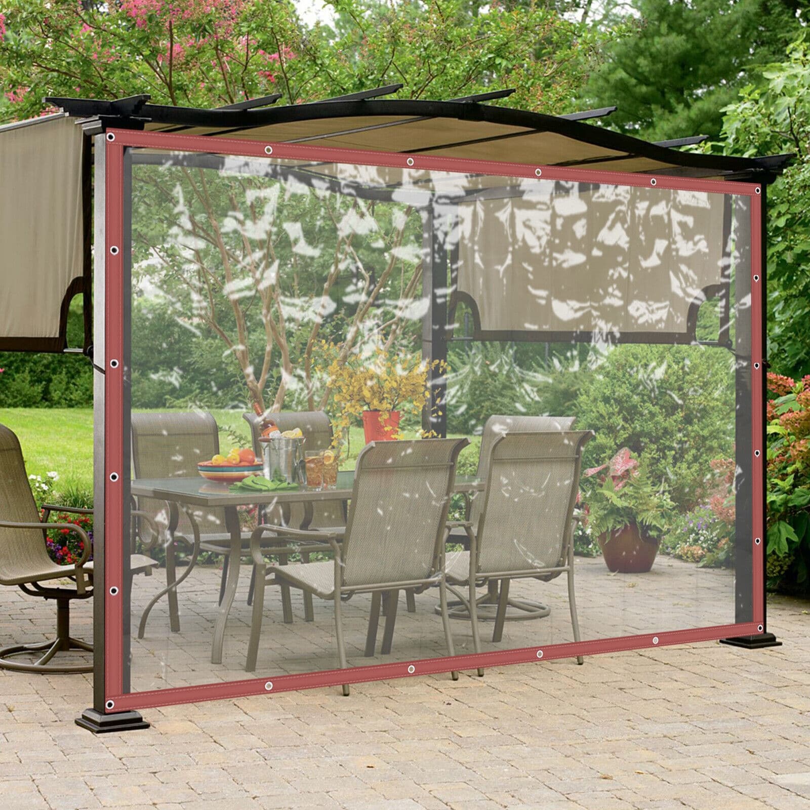 Mosquito Net Waterproof Curtain Panel Patio for Patio Gazebos On