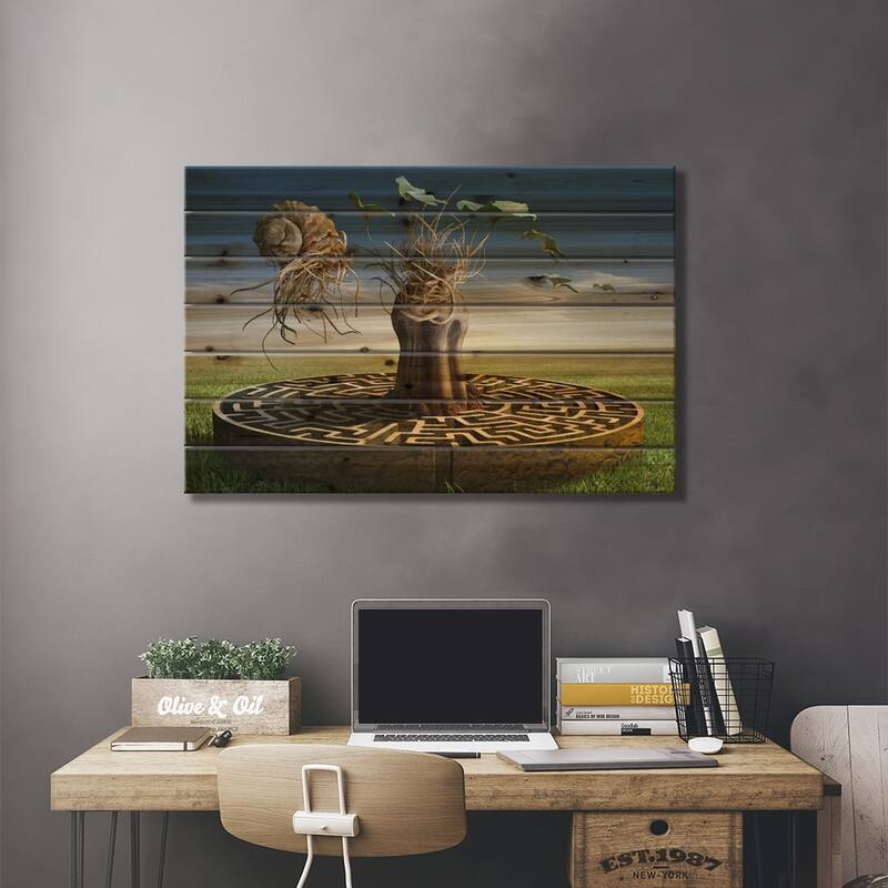 Surreal IX Print On Wood by Radoslav Penchev - Multi-Color