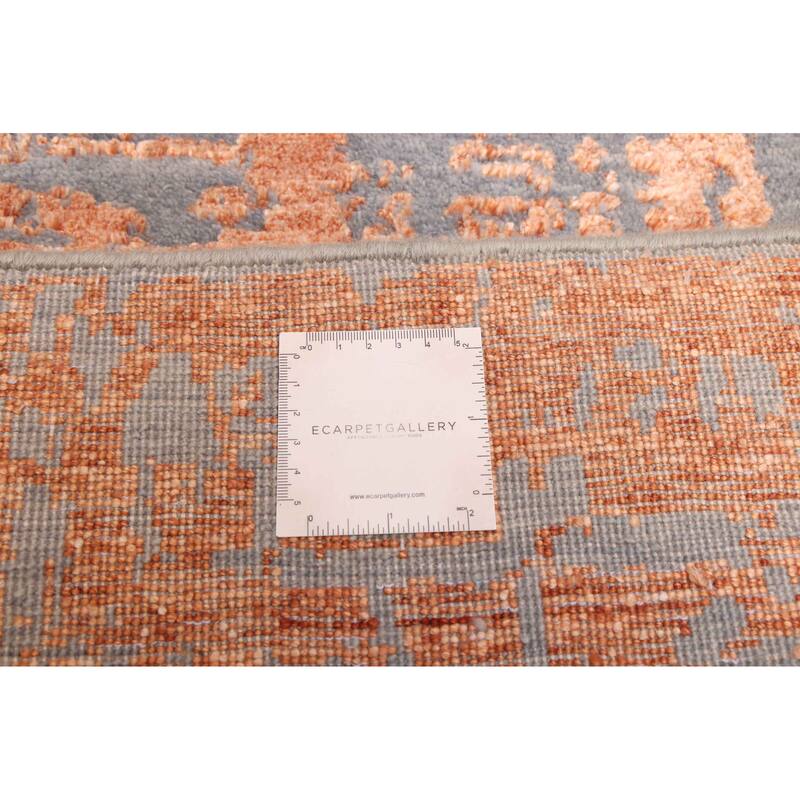 ECARPETGALLERY Hand-knotted Legacy Copper, Dark Grey Silk, Wool Rug - 2'6 x 10'3