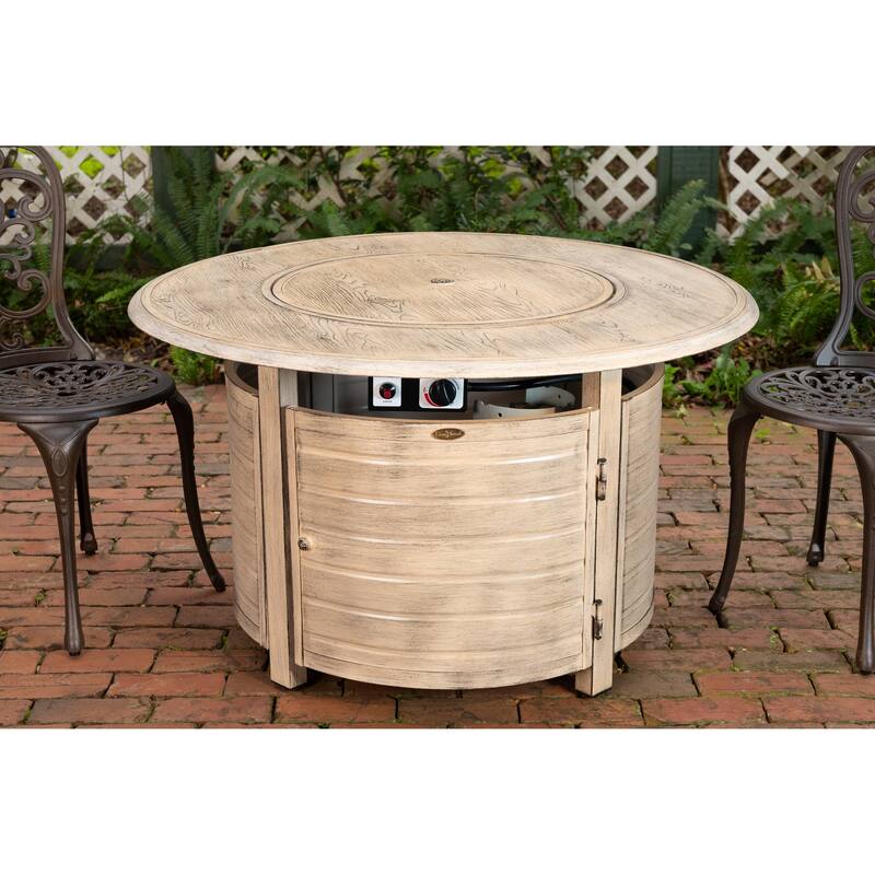 Thatcher Driftwood Round Aluminum LPG Fire Pit - N/A