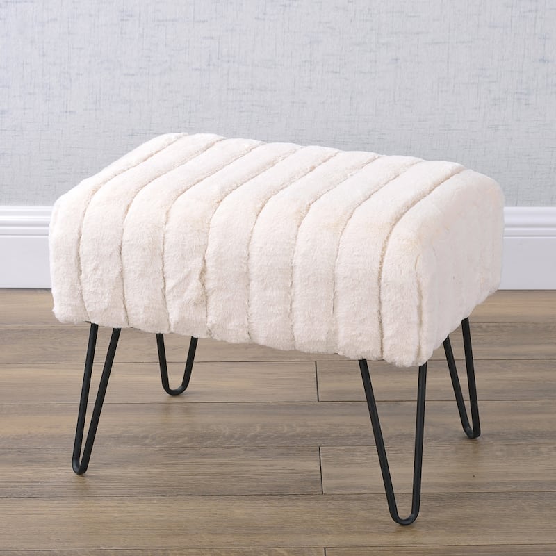 Serenta SuperMink Fauxfur Ottoman Bench