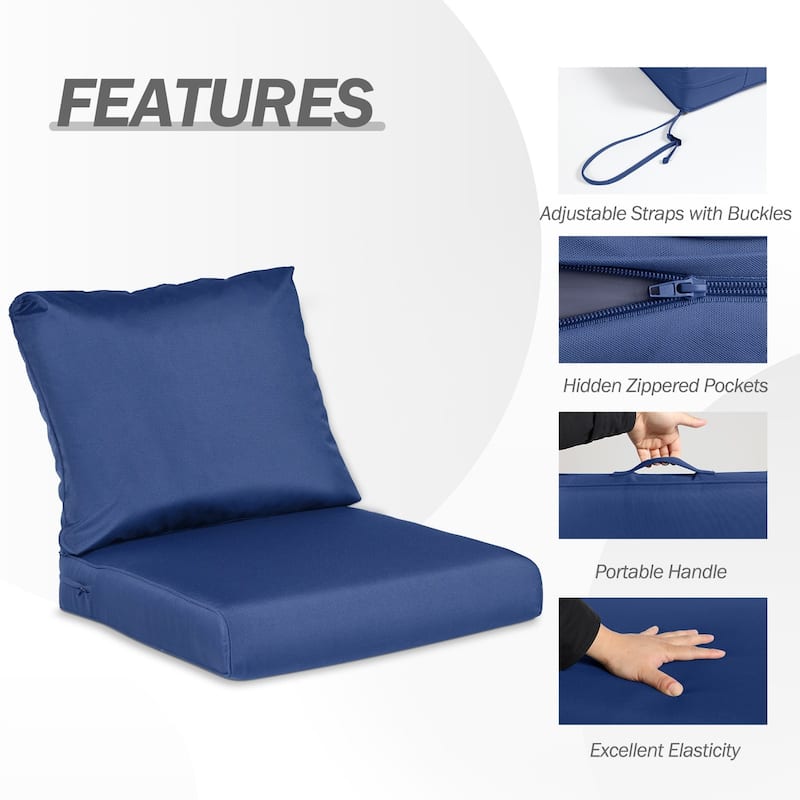 Aoodor Outdoor Chair Cushions Set, Water Resistant Deep Seat Cushions