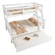 preview thumbnail 24 of 25, Twin Over Full Bunk Kids Bed Frame with Trundle, Detachable & Convertible Bed with Reversible Ladder & Guardrail, Espresso