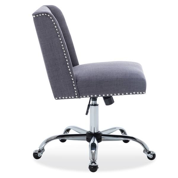 Shop Belleze Upholstered Nailhead Trim Swivel Desk Chair