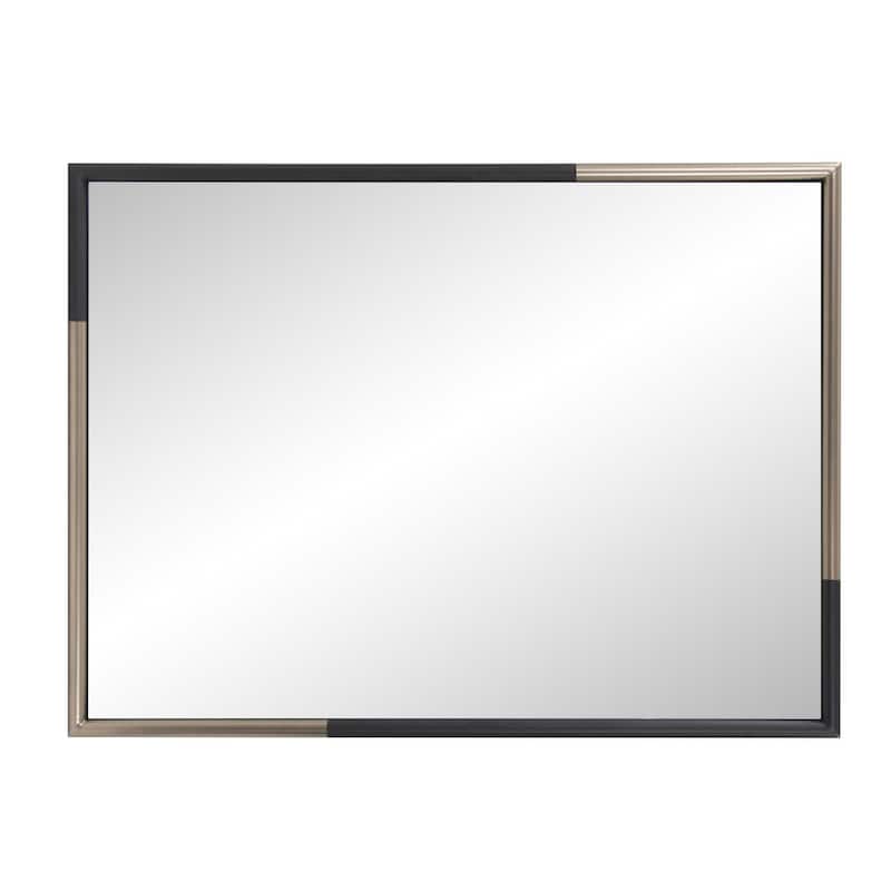 Allan Andrews Handcrafted Black & Brass Metal Framed Mirror