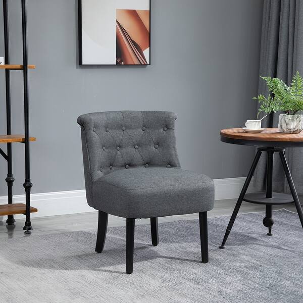 Shop Homcom Modern Accent Leisure Armless Slipper Upholstered Lounge Chair With Large Comfortable Surface Wooden Legs Overstock 31660782