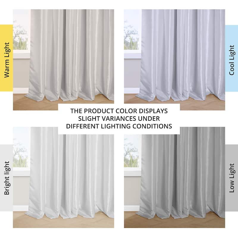Exclusive Fabrics Faux Silk Taffeta French Pleated Blackout Curtains for Bedroom & Living Room Curtains Single Panel