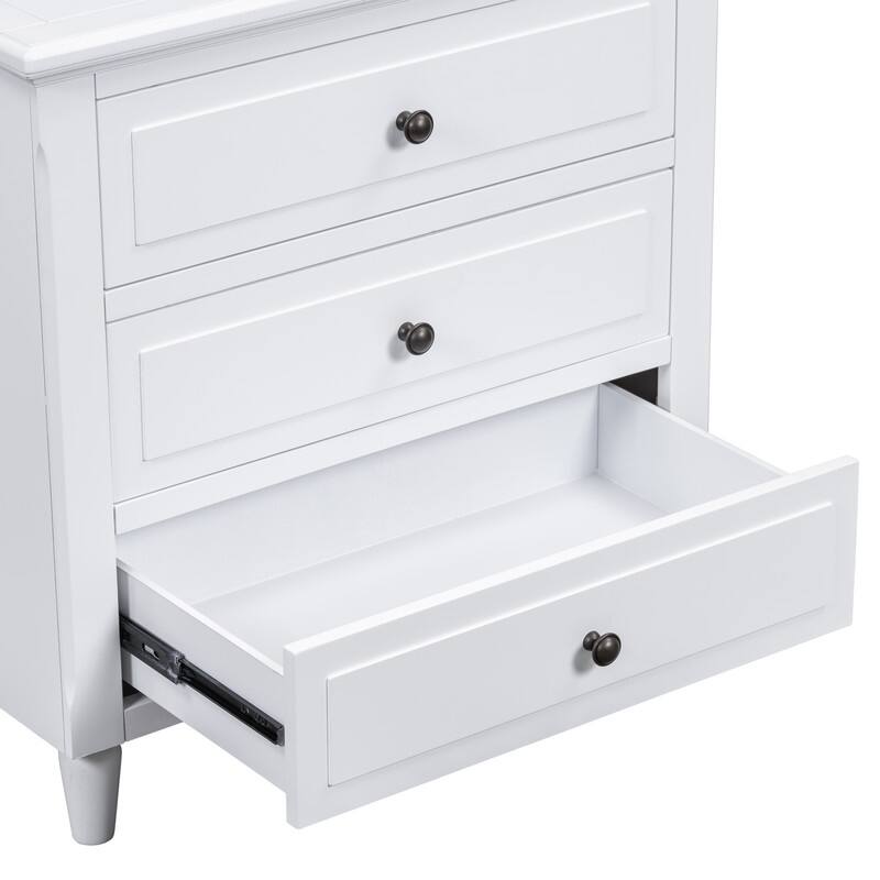 Middlebrook Solid Wood Storage 3-Drawer Nightstand Classic Nightstand