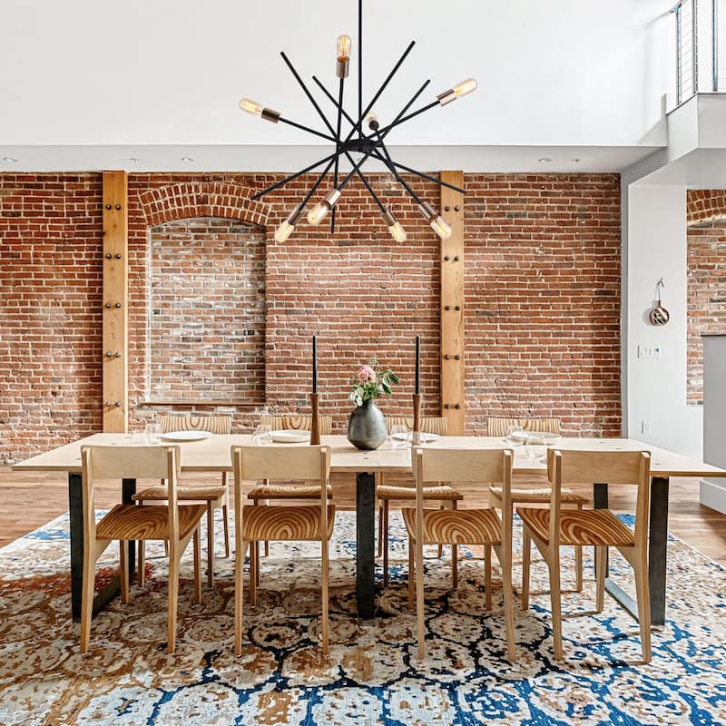 8-Light Sand Black and Golden Sputnik Sphere Chandelier