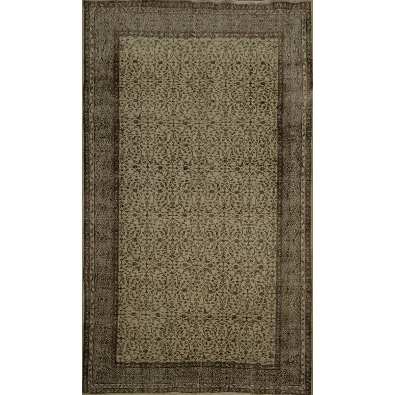 Hand Knotted Oriental 100% Wool Carpet Transitional Floral Beige & Ivories Anatolian Area Rug - 9' 2'' X 6' 2''