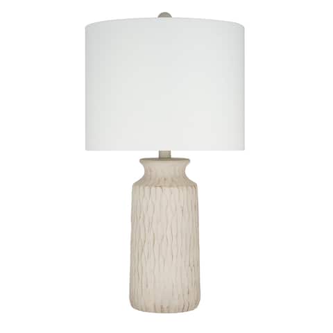 24.5" Beige Textured 2-Tone Table Lamp, LED bulb included - 13x13x24.5