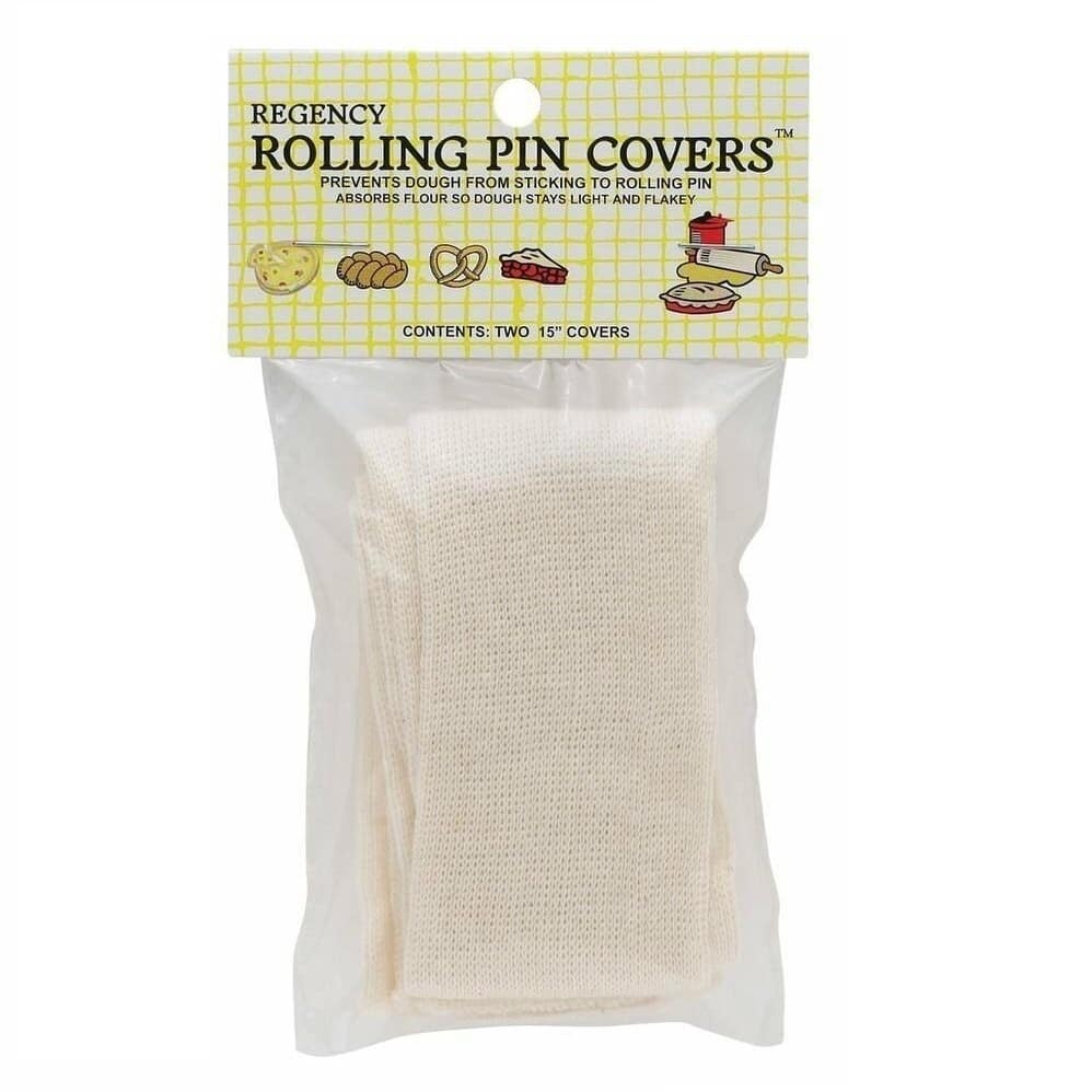 Regency 15" Reusable Cloth Rolling Pin Covers 2pk - Prevents Sticking Dough