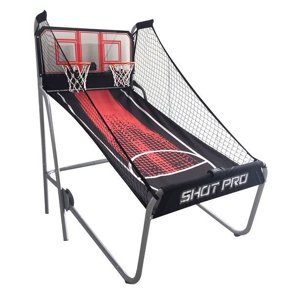 slide 2 of 17, Shot Pro Deluxe 81-in Dual Basketball Arcade Game with LED Scoring