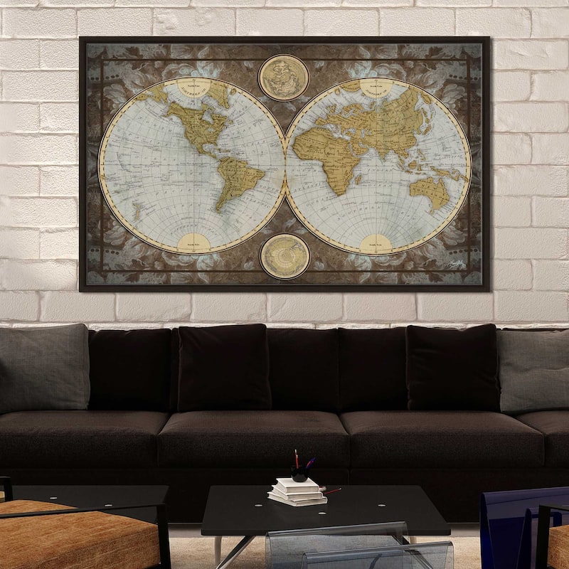 "World Map" Print on Floating Canvas