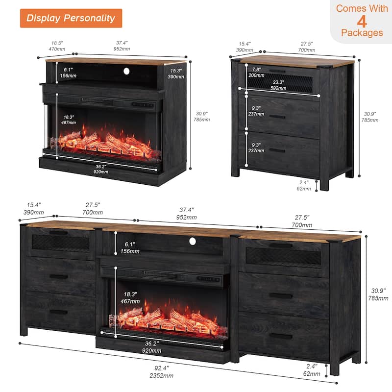 Fireplace TV Stand for Living Room