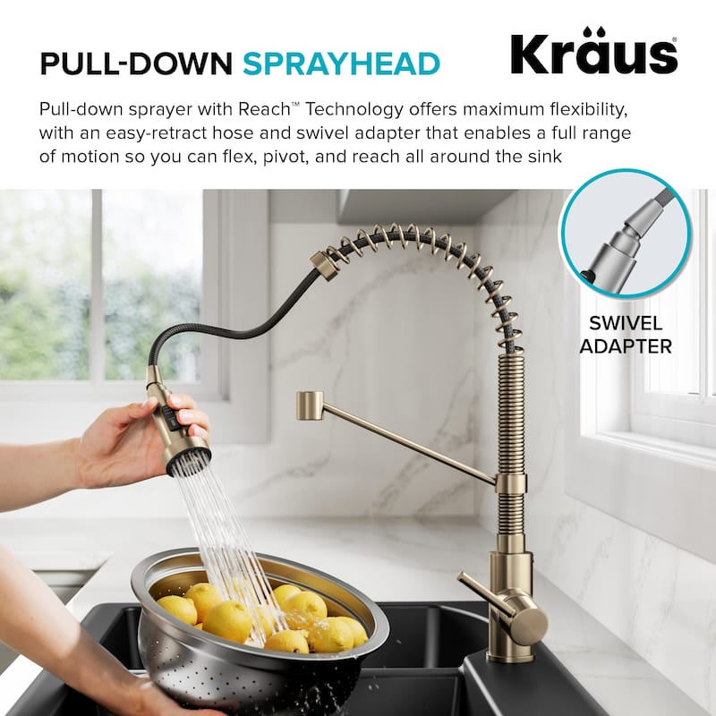Kraus Bolden 2-Function 1-Handle Commercial Pulldown Kitchen Faucet