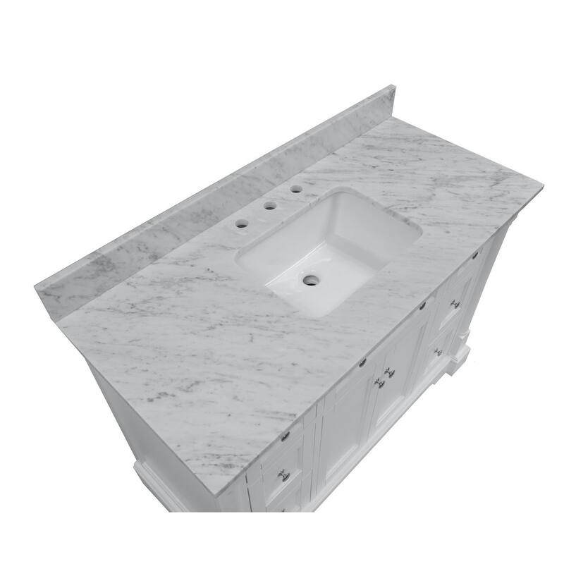 KitchenBathCollection Sydney 48" Bathroom Vanity with Carrara Marble Top