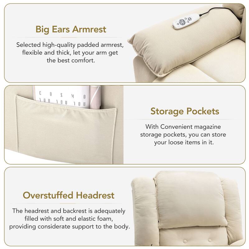 Massage Recliner,Power Lift Chair for Elderly with Adjustable Massage and Heating Function,Recliner Chair