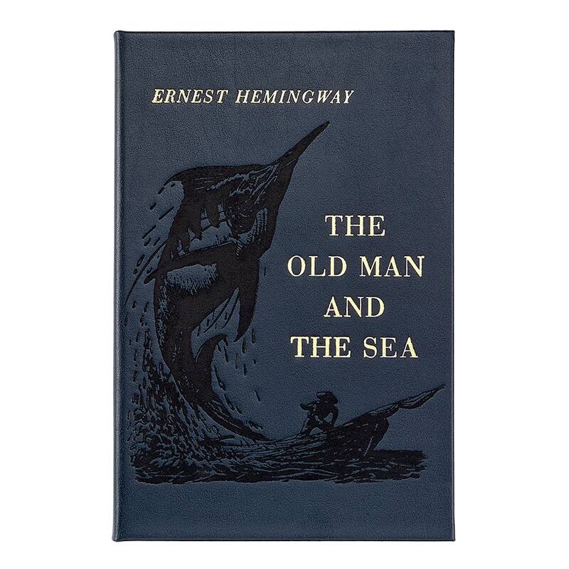Graphic Image The Old Man and The Sea Coffee Table Book, Leather, Blue