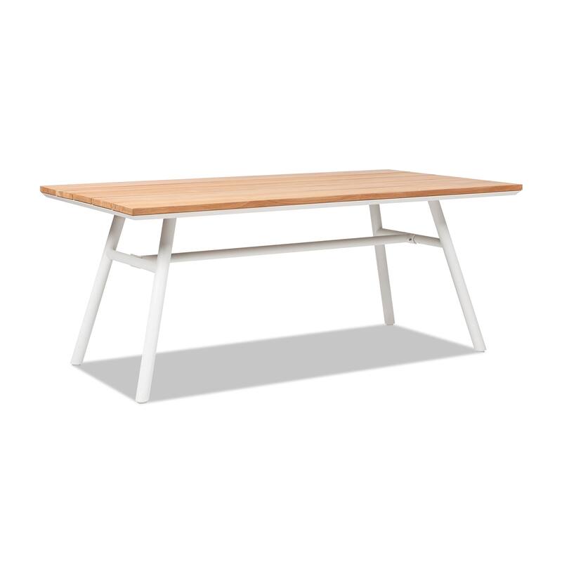 Maiden 71" 6-Seater Teak Wood Aluminum Patio Dining Table