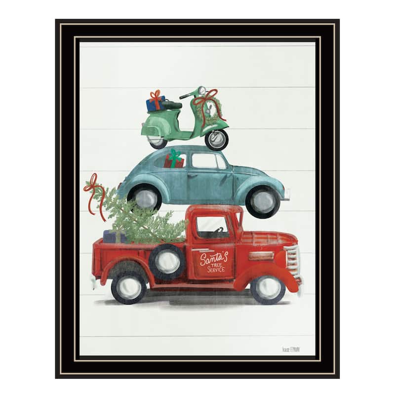 TrendyDecor4U Contemporary "Holiday Travels" Framed Print Wall Art - Multi