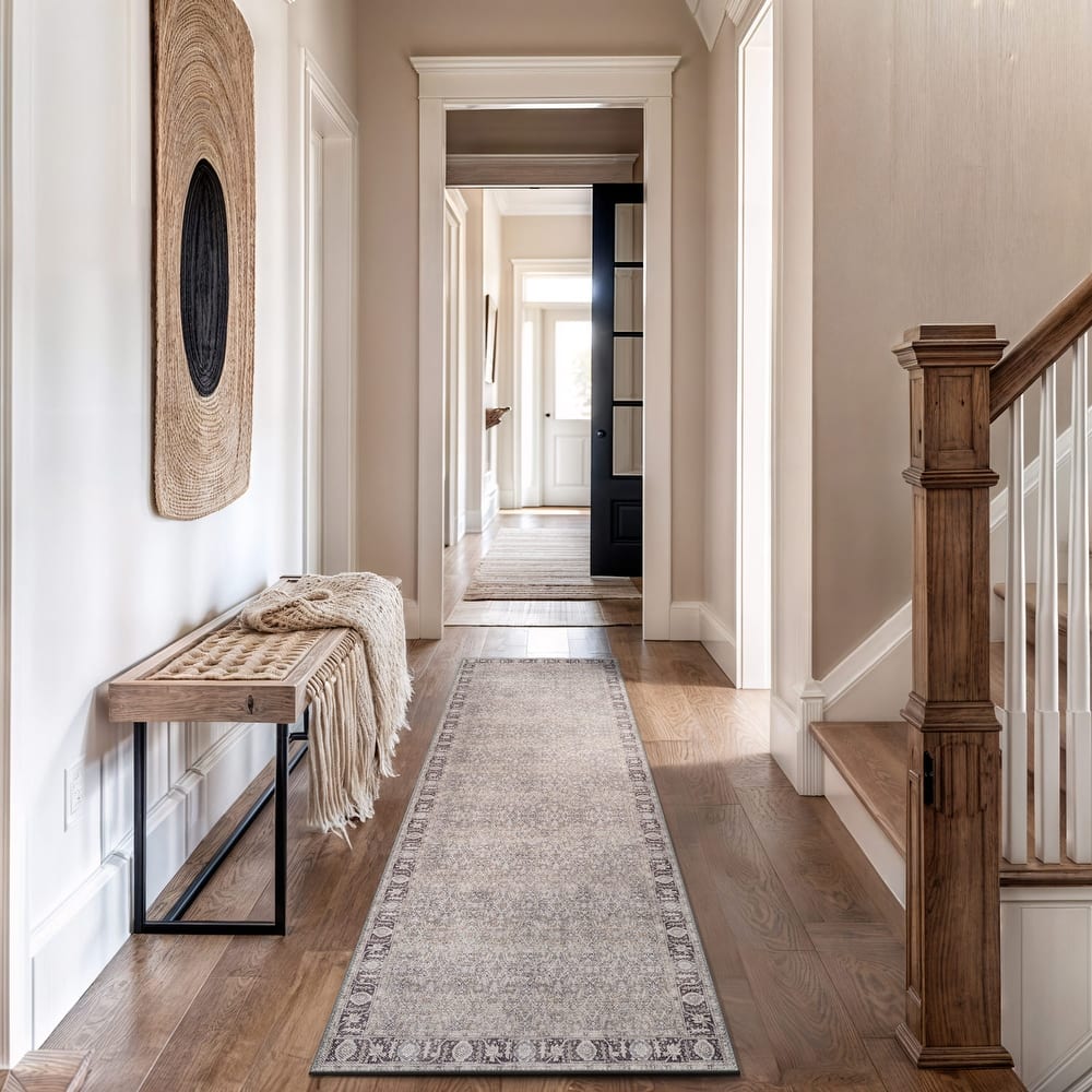 World Rug Gallery Vintage Washable Traditional Non-Slip Area Rug